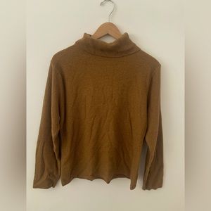 Mustard yellow knitted turtleneck sweater